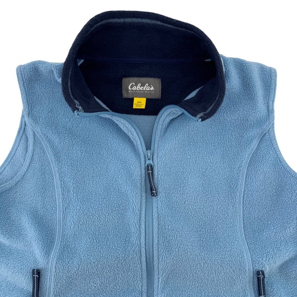Cabelas Womens Fleece Outdoor Sporty Corpcore Vest Blue Full Zip Pockets Size M - Picture 2 of 13